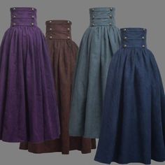 Victorian High Waist Ruffle Skirt. Skirt: Faux Suede/ Polyester. Elastic waist makes it easier and comfortable to wear on. Walking Skirt, High Waist Pleated Skirt, Fest Outfits, Mode Hippie, High Waisted Pleated Skirt, Vintage Lady, Skirt Maxi, Elegant Skirt, Mode Vintage