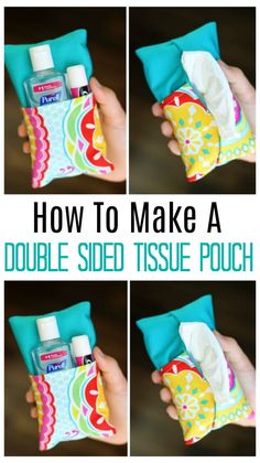 how to make a double sided tissue pouch