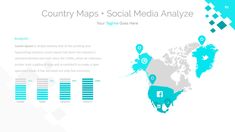 the country maps and social media analyses are displayed in blue, gray and white colors