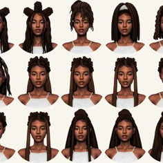 many different types of braids and hair styles for black women with long, curly hair