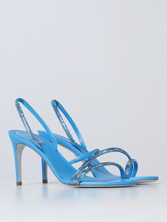 Heeled Sandals RENE CAOVILLA Woman color Gnawed Blue Blue Sandals Heels, Rene Caovilla Shoes, Rene Caovilla, Italian Fashion Designers, Heeled Sandals, Italian Fashion, Woman Colour, Women's Shoes Sandals, Shoes Women Heels