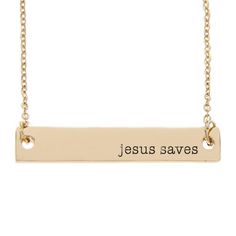 Women of all ages will love this Jesus Saves Bar Necklace.The front engraving is included in the price. An extra back engraving can be added for another $9.99.Personalized Engraving Ideas:Favorite scriptureName of a friend or loved oneSignificant... Lds Necklace, Christian Necklaces, Sister Missionary Gifts, Lds Jewelry, Lds Gifts, True Heart, Missionary Gifts, Bar Necklaces, Perfect Sisters