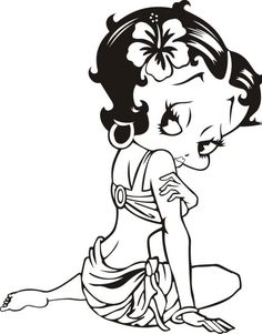 Betty Boop Coloring Pages Pictures Cartoon Girl, Coloring Pages For Kids, Free Printable, For Kids