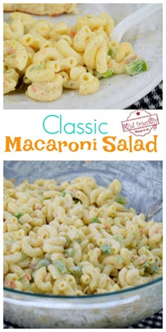 the macaroni salad is ready to be eaten