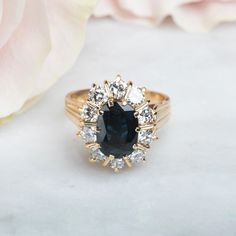 Product Description: 10x7mm oval cut natural midnight blue sapphire, 3mm natural VS1 quality (10 units) METAL: 750 RING BAND THICKNESS: 3 mm TOTAL DIAMOND CARAT WEIGHT IS: 1.1 CARATS RING SIZE 5.5 (This ring can be taken to a jeweler of your choice and resized) Jewelry Girl, Capsule Closet, Pretty Rocks, Blue Sapphire Diamond, Classy Jewelry, Jewelry Lookbook, Pretty Clothes, Diamond Carat, Shiny Things