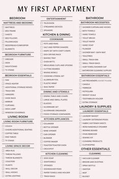 the printable list for my first apartment