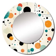 a circular mirror with circles and dots on it