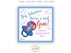 valentine's day card with an image of a rainbow heart and the words, my valentine you're a real gen happy valentine's day