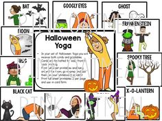 Slide2 Halloween Movement Cards, Clip Art Kids, Preschoolers Activities