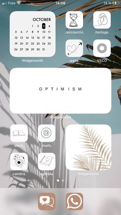 an iphone screen showing the calendar and other things to do in this phone case, including palm leaves