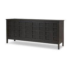 the sideboard is made out of wood and has four doors on each side, one door