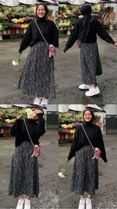 Outfit Kampus Hijab, Ootd Kampus Hijab, Outfit Hijab Casual Rok, Tutorial Hijab Pashmina, Stylish Outfits Casual, Outfit Hijab Casual, Rok Outfit, Tutorial Hijab, Muslim Outfits Casual