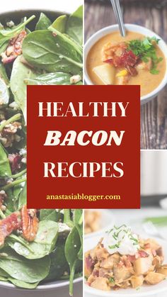 healthy bacon recipes with text overlay