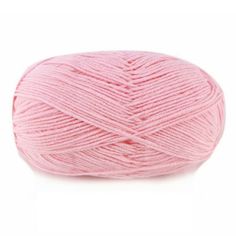 pink ball of yarn on white background