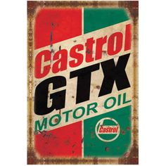 castro gtx motor oil tin sign