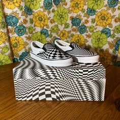 Vans X End Vertigo Collab Slip On Leather Loafer Shoes. Men’s Size 6 Women’s Size 8. Brand New Never Worn #Vans #End #Leather #Slipon #Loafers Vans Theme Bedroom, Vans Patchwork Slip On, Zebra Print Vans, Bad Bunny Vans, Vans Slip On Artwork, Vans Black And White, Leather Loafer Shoes, Shoes Vans, Mens Vans