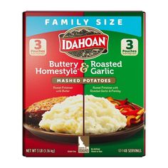 Prepare to be amazed by the rich and delicious Idahoan Mashed Potatoes. These instant mashed potatoes are crafted from 100-Percent Real Idaho potatoes, promising you a classic favorite that is both satisfying and authentic. With the taste and texture of homemade mashed potatoes, these are sure to become a staple in your pantry. Idahoan Buttery Homestyle Mashed Potatoes are an excellent choice for a variety of wholesome recipes. Whether youre cooking for a family dinner or preparing a quick snack, these mashed potatoes blend seamlessly into your dishes, enhancing flavors and adding a comforting touch. Forget the hassle of peeling, boiling, and mashing potatoes. With Idahoan Mashed Potatoes, you can enjoy delicious mashed potatoes in minutes. Simply heat water on the stovetop or in a microwa Idahoan Mashed Potatoes, Best Freeze Dried Food, Roasted Garlic Mashed Potatoes, Potato Varieties, Homemade Mashed Potatoes, Instant Mashed Potatoes, Idaho Potatoes, Garlic Mashed Potatoes