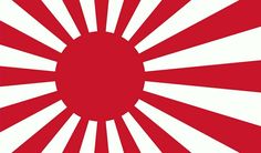 the japanese flag is shown in red and white