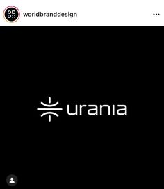 the word urania is written in black and white