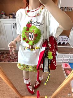 Jumicore Clothes, Jumnicore Style, Art Ho Outfit, Apple Aesthetic Outfit, Kitsch Aesthetic Fashion, Junimocore Outfits, Jacky Core, Juminocore Clothes, Fairykei Outfit