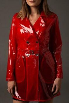 Clear Raincoat, Stylish Raincoats, Raincoat Fashion, Red Raincoat, Rainwear Girl, Vinyl Fashion, Rainwear Fashion, Vinyl Raincoat, Plastic Raincoat