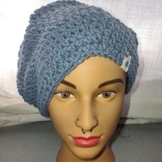 Handmade Slouchy Hat's. Very Warm Makes A Great Gift For Friends And Family. Casual Blue Knitted Hat, Hand Knitted Blue Hat One Size, Casual Blue Crochet Beanie, Blue Casual Crochet Hat One Size, Handmade Blue Crochet Hat, Casual Blue Crochet Hat, Blue One Size Casual Crochet Hat, Handmade Blue Beanie One Size Fits Most, Handmade Blue Beanie, One Size