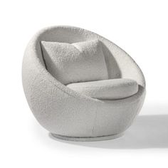 Thayer Coggin Milo Baughman Good Egg Swivel Chair Front and Back Milo Baughman, Pebble Grey, Modern Fan, Egg Chair, Mid Century Modern Design, Brushed Stainless Steel, Swivel Chair