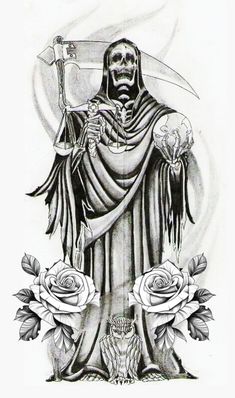 Santisima Muerte Tattoo Design, Santa Muerte Tattoo For Men, Santisima Muerte Tattoo, Santa Muerte Tattoo For Women, Santa Muerte Drawing Tattoo, Santa Muerte Tattoo Stencil, Santa Muerte Drawing, Santa Muerte Art, Santa Muerte Tattoo