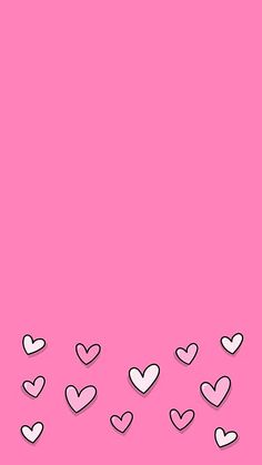 hearts are arranged on a pink background