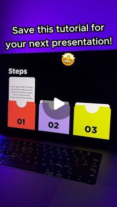 a computer keyboard with the text save this tutor for your next presentation steps 0 - 3