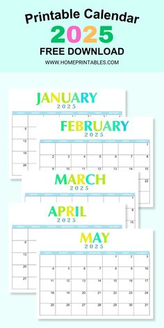 printable calendars for the month of march and may with colorful lettering on them