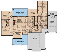 this is the first floor plan for these luxury home plans, which include two master suites and