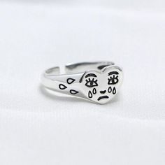 Ladies Bar, Crying Face, Face Ring, Hippie Rings, Romantic Rings, Couple Jewelry, Fashion Female