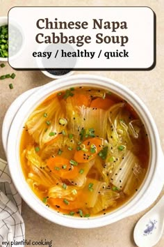 chinese napa cabbage soup in a white bowl