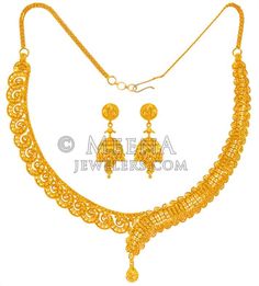 22k Gold Necklace, Asymmetrical Style, Gold Mangalsutra, Bridal Necklace Set, Jhumki Earrings, White Gold Set, Jewelry Website, Gold Necklace Set