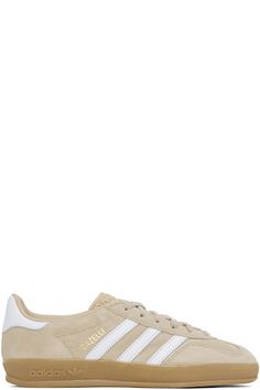 adidas Originals - Beige Gazelle Indoor Sneakers Adidas Gazelle Beige, Tan Adidas, Beige Adidas, Pa School, Twinkle Toes, School Fits, Birthday Wishlist, Adidas Gazelle, Christmas List