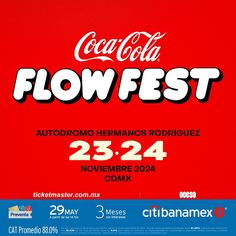 an advertisement for the coca cola flow fest