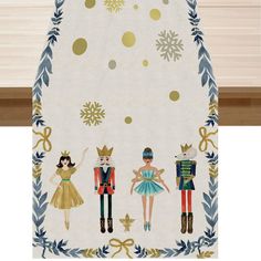 an image of a christmas scene with nutcrackers and princesses on it