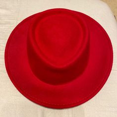 Forever 21 Res Felt Hat With Brim. Not Band Detail. Never Worn. New With Tags. Casual Red Brimmed Felt Hat, Casual Red Wide Brim Felt Hat, Trendy Red Fall Hat, Casual Red Winter Fedora, Red Adjustable Felt Hat For Spring, Red Brimmed Felt Hat For Summer, Summer Red Brimmed Felt Hat, Red Fedora With Flat Brim, Red Casual Felt Hat For Summer