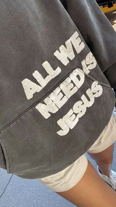 Hoodie/ sweatshirt/ Jesus/ christian clothing line/ graphic hoodie/ outfit inspo/ comfy outfit/ christian/ faith/ affirmation/ #hoodie #hoodiedesign #hoodieseason #affirmations Jesus Shirts Christian Clothing Elevated Faith, All We Need Is Jesus Hoodie, Graphic Hoodies Outfit, Diy Hoodies Iron On Patches, Jesus Loves You Shirts, Diy Sweatshirt Ideas Vinyl, Sweatshirt Patches Diy, Bible Verse Hoodies, Cute Sweatshirt Ideas