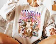 Peckshirt  Custom Retro Dog Sweatshirt / Hoodie, Bootleg Rap Dog Shirt, Personalized Pet Shirt, Custom Photo Vintage 90s Graphic, Custom Photo Crewneck - Print In Your Way. Savor the pinnacle of comfort and style. You'll stand out at every event with our shirt, which effortlessly combines comfort of wear with style. Investigate a range of hues and dimensions to fully express your uniqueness. #personalized #vintage 90s #custom photo #crew #Shirt #Peckshirt Dog T Shirts, Retro Dog, Pet Shirts, Dog Sweatshirt, Photo Vintage, Mens Long Sleeve Tee, Dog Shirt, Personalized Pet, Stylish Shirts