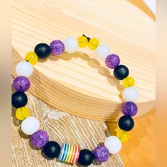 Empowering Rainbow Glass Beads For Non Binary Lgbtq+ Pride Comfortable And Durable Nonbinary Friendship Bracelet, Nonbinary Bracelet, Cheap Novelty Rainbow Beaded Bracelets, Lesbian Pride Bead Bracelet, Lgbtq Necklace, Apple Watch Bands Fashion, Gray Bracelet, Pride Bracelet, Feather Bracelet