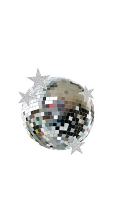 a disco ball with silver stars on it