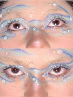 Water Drop Makeup, Jelly Fish Makeup, Water Fairy Makeup, Water Makeup Looks, Jellyfish Makeup, Occasional Makeup, Medusa Animal, Ocean Makeup, Moana Jr