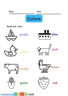 worksheet for kids to learn colors