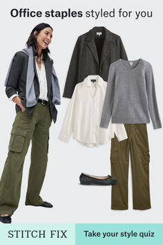 Promote your work wardrobe with seasonal essentials that mean business. Cardi sweaters, blazers, dresses, loafers—your Stylist is ready to send trending-for-you pieces in your set budget. Free shipping + returns. No subscription required. Olympic Outfits, Sporty Mom, Professional Aesthetic, Blue Jean Outfits, Professional Wardrobe, Dressed To The Nines, Jean Trends, Work Wear Women, Work Wardrobe