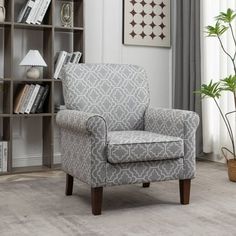 a living room filled with furniture and a book shelf