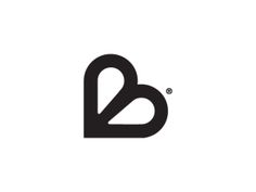 the letter b is made up of two letters, one in black and one in white