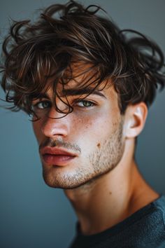 a young man with freckled hair looks into the camera