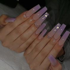 Purple Acrylic Nails, Nagel Tips, Ombre Acrylic Nails, Purple Nail